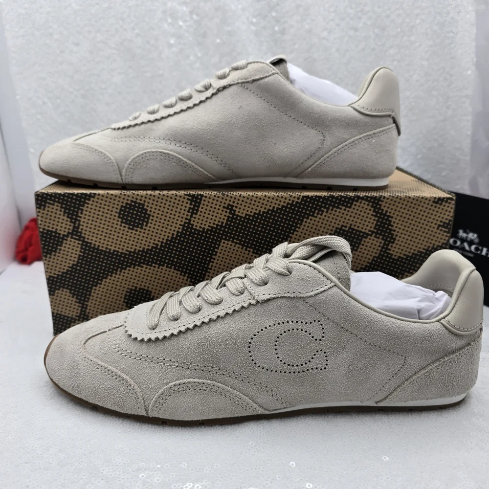 Coach Flat Suede & Leather Sneaker Sleek Silhouette Lightweight Women's 9.5 - Picture 5 of 13